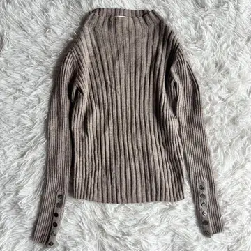 프리미어 아롱디스망 울 보틀넥 리브 니트 최근 모델 베이지