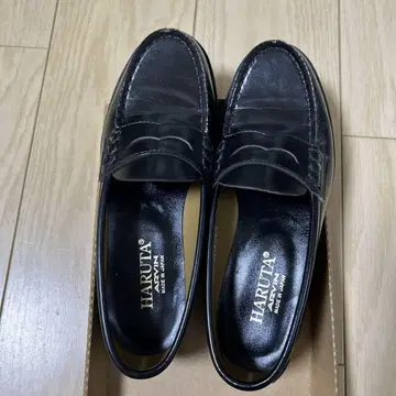 HARUTA 블랙 가죽 로퍼