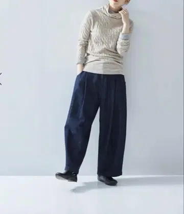 아틀리에 나루세 간이 침대 데님 턱 팬츠