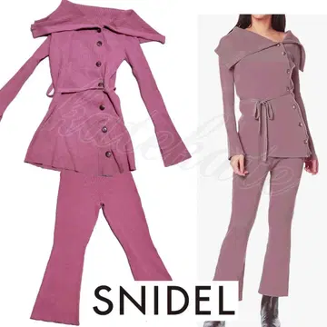 SNIDEL 셋업 리브 니트 셋업 로즈
