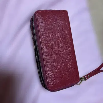 버건디 가죽 장지갑