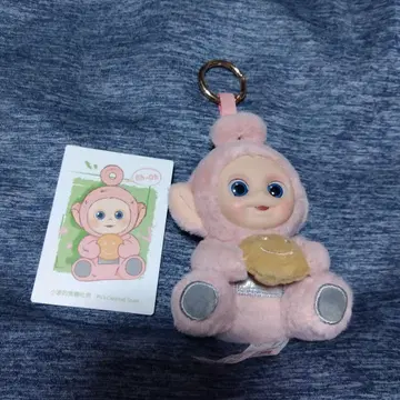 POP MART TELETUBBIES 핑크 봉제 인형 키링