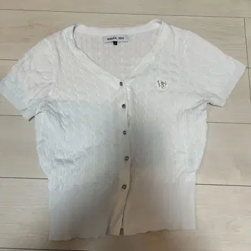 [ General Idea ] 케이블 반팔 가디건 화이트