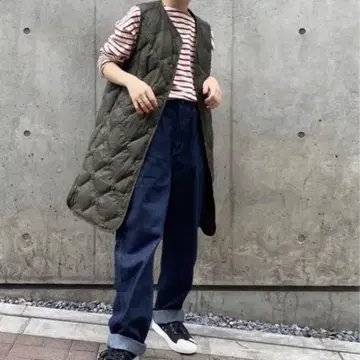 UNIQLO 울트라 라이트 다운 롱 베스트 Olive 올리브 XL