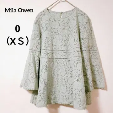 MilaOwen 미라 오웬 민트 그린 레이스 플레어 소매 상의 XS