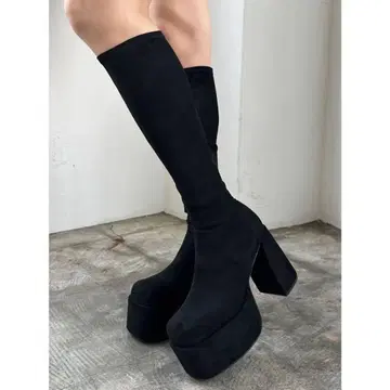 EMODA 에모다 벌키 플랜 핏 부츠 블랙 롱 부츠 L