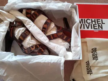 MICHEL VIVIEN 레오파드 힐 샌들 미셸 비비안