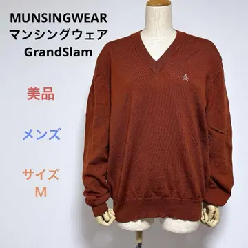 새상품급 MUNSINGWEAR 긴팔 남성용 골프웨어 V넥 스웨터 M