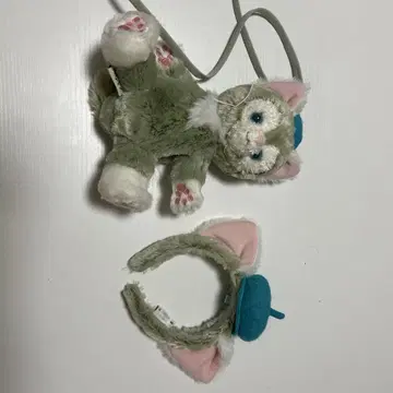 고양이 디자인 봉제 인형과 머리띠 세트