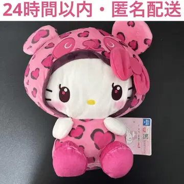 팬더 헬로키티 레이디 레오파드 무늬 BIG 봉제 인형 비비드 핑크