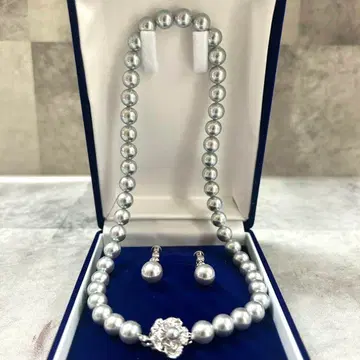 진주 느낌 간섭색 목걸이 & 귀찌 세트