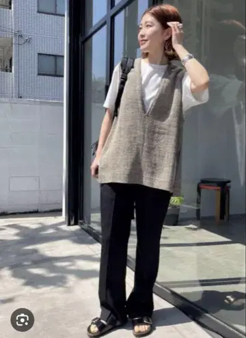 Spick and Span 린넨 트위드 베스트