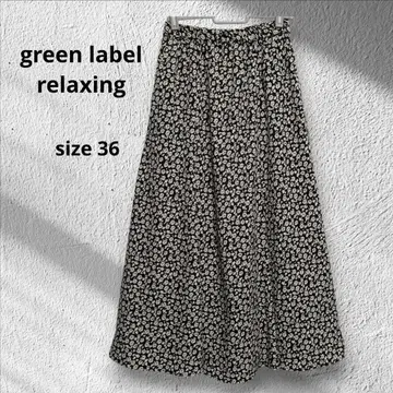택 포함 green label relaxing 플라워 프린트 스커트