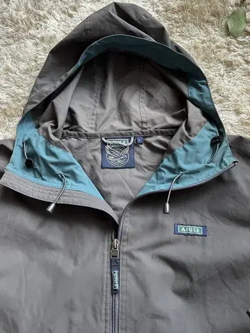 AIGLE 마운틴 파카 윈드 브레이커 아노락 그레이 x 블루