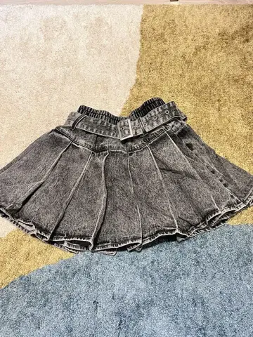 다리치 데님 스커트 블랙