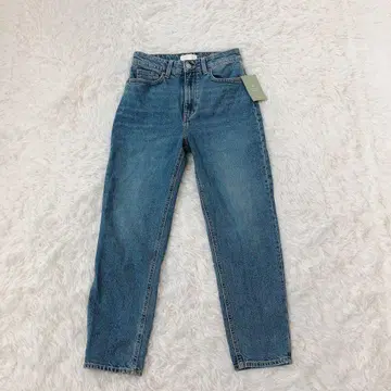 H&M 테이퍼드 하이웨스트 앵클 데님 리사이클 코튼 20% S