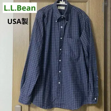 80s 90s USA제 엘엘빈 긴팔 체크 셔츠 L