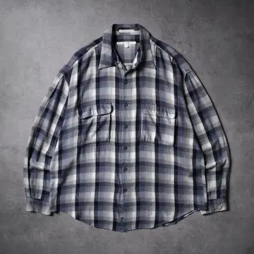 90s PERRY ELLIS 옴브레 레이온 셔츠 체크 셔츠