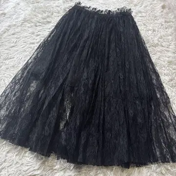 스나이델 레이스 스커트 블랙 롱 여성용