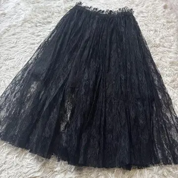 스나이델 레이스 스커트 블랙 롱 여성용