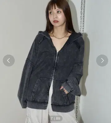 PUBLUX 더블 지퍼 래글런 후디 후드티