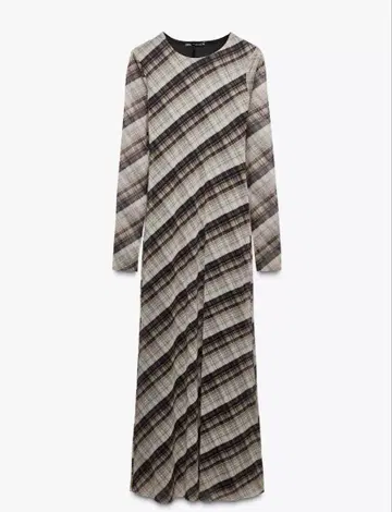 ZARA 체크 무늬 튤 원피스