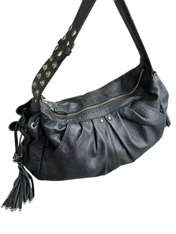 studded cow skin one shoulder bag