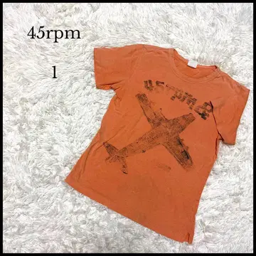 [ 45rpm ] 크루넥 프린트 T셔츠 사이즈 1 오렌지 캐주얼