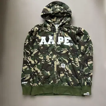 Aape 카모플라쥬 풀 집업 후드티 M 사이즈