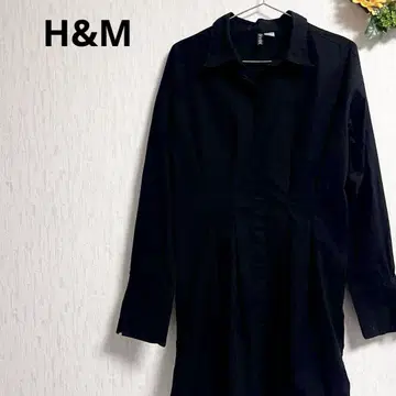 H&M DIVIDED 블랙 롱 셔츠 긴팔 M 원피스 무릎 기장 M