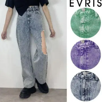 EVRIS 사이드 데미지 청바지
