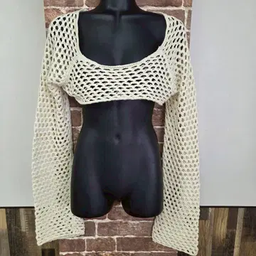 EVRIS 에브리리스 볼레로 베이지 여성용 니트 프리 사이즈 긴팔