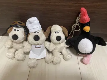 새상품 4개 월레스와 그루미트 반지 카라비너 마스코트 파이롯트 콕