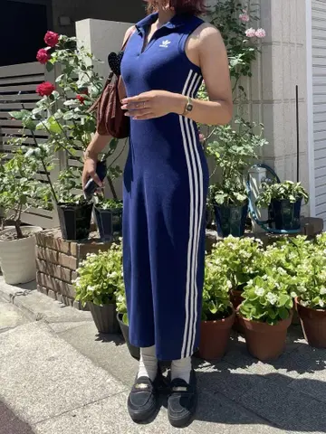 adidas 네이비 폴로 넥 원피스 S