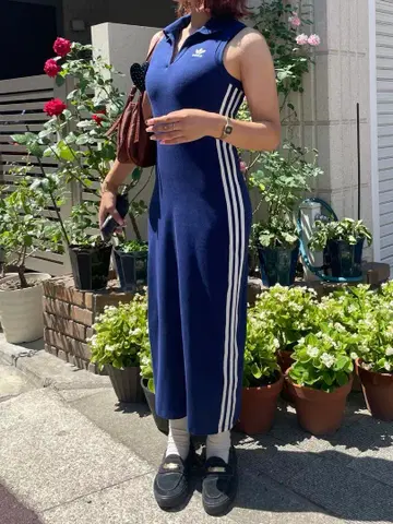 adidas 네이비 폴로 넥 원피스 S