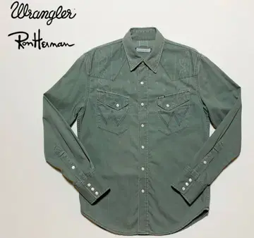 랭글러 x 론 헤르만 페이즐리 무늬 웨스턴 데님 셔츠