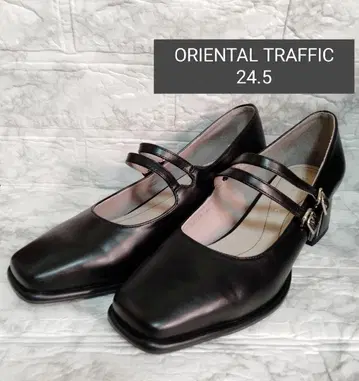 ORiental TRaffic 스퀘어토 벨트펌프스 블랙 L