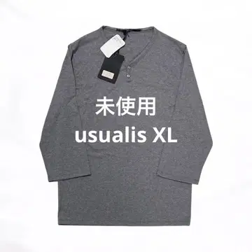 미사용 usualis 우자리쓰 티셔츠 7부 소매 이탈리아제 XL