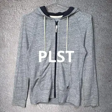 PLST 집업 후드티 그레이
