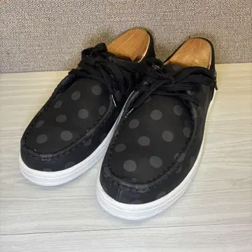[ 미사용급 ] FRAPBOIS 플라보아 도트 모카신 블랙 25.5cm