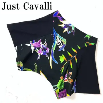 LA6136 저스트 카발리 올 패턴 디자인 컷 스커트 블랙 38