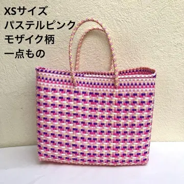 핑크 모자이크 패턴 새상품 XS 사이즈 메르카도 백, 멕시코 잡화