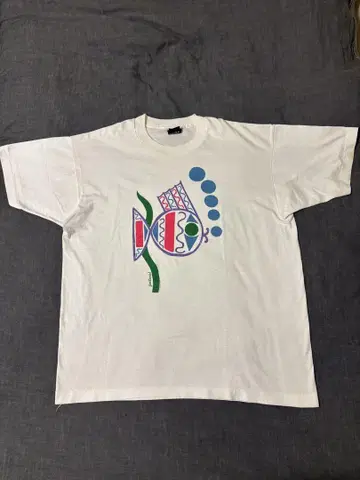 80~90s USA제 스크린스타즈 물고기 아트T셔츠
