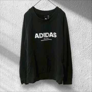[ 아디다스 ] Adidas 로고 트레이닝복 긴팔 블랙 L 라운드넥