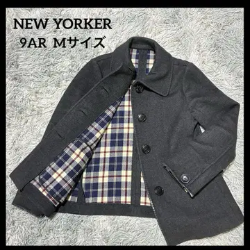 24시간 발송 NEW YORKER 피 코트 9AR (M) 블랙 체크