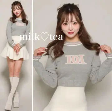 택 포함 새상품 Darich 다리치 레트로 DD 로고 니트탑 그레이 F