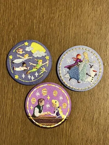 디즈니 자수 캔뱃지 3종 세트