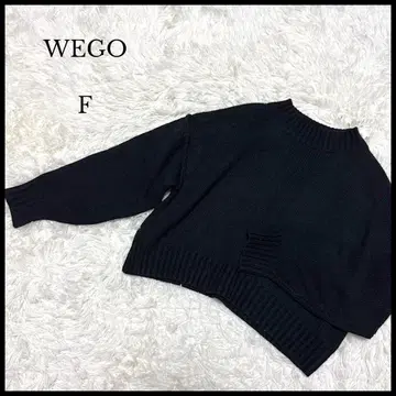 새상품급 [ WEGO ] 위고 숏 기장 긴팔 니트 프리 사이즈 블랙 심플