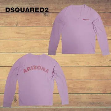 [ DSQUARED2 ] 로고 프린트 V넥 긴팔 티셔츠 롱T XL