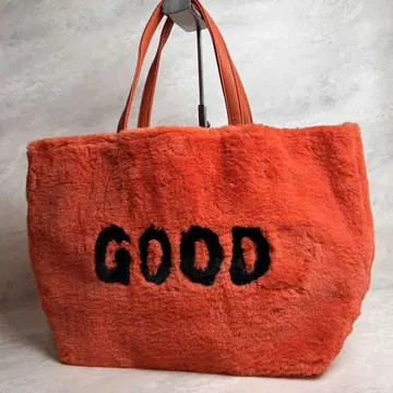 [ 새상품급 ] 앙코키느 에코 퍼 GOOD VIBES 토트백 오렌지